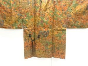 花更紗模様手織り紬道中着